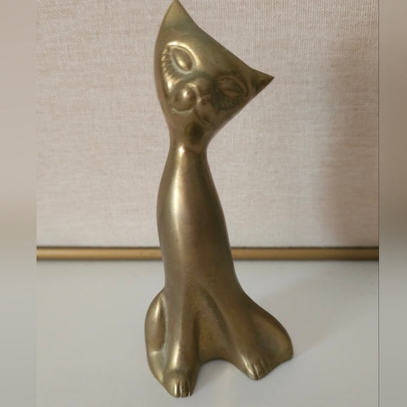 Vintage Other - Vintage Brass Siamese Cat Figurine